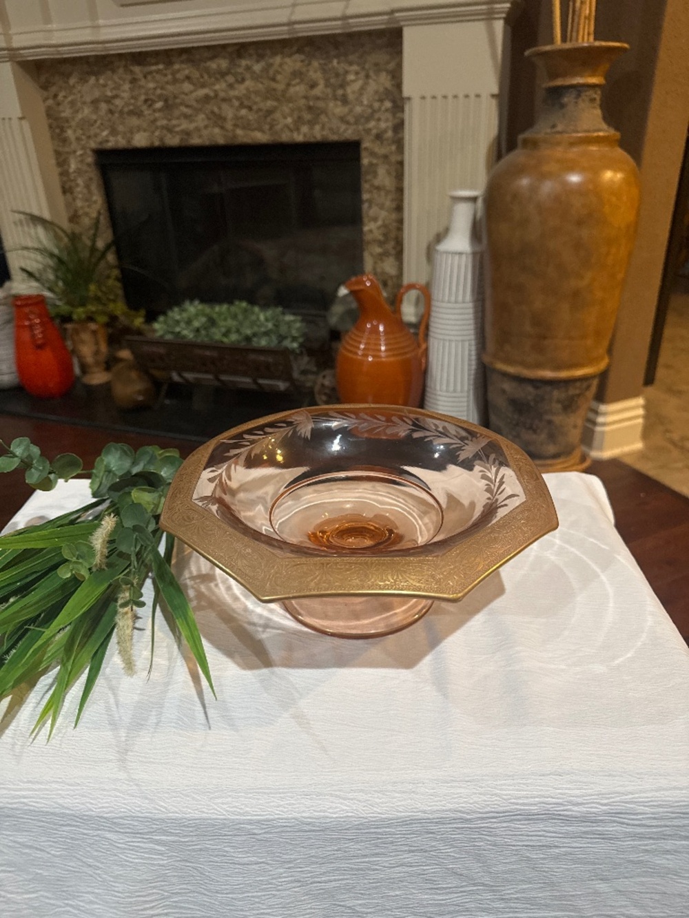 Tiffin Franciscan pink depression glass mayonnaise bowl, likely from the 1930s. 